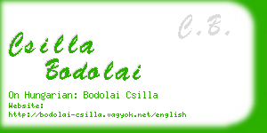 csilla bodolai business card